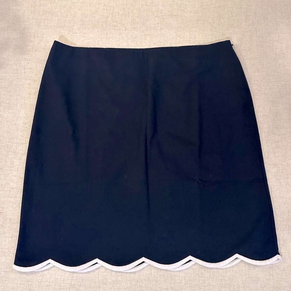 Talbots Black Skirt with White Trim